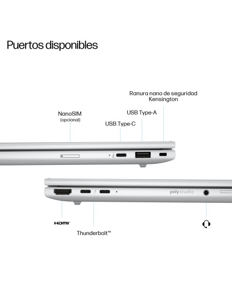 HP EliteBook 8 G1i Intel Core Ultra 5 225H Portátil 40,6 cm (16") WUXGA 16 GB DDR5-SDRAM 512 GB SSD Wi-Fi 7 (802.11be) Windows
