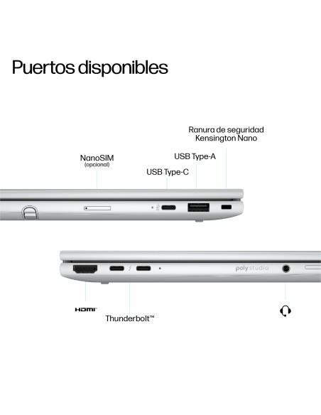 HP EliteBook 8 Flip G1i 13 inch Notebook AI PC Wolf Pro Security Edition Intel Core Ultra 5 225U Híbrido (2-en-1) 33,8 cm