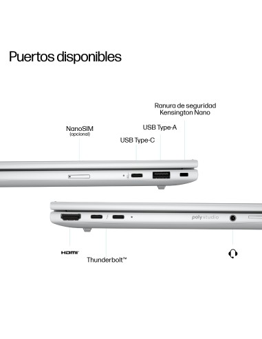 HP EliteBook 8 G1i Next Gen AI PC Wolf Pro Security Edition Copilot+ PC Intel Core Ultra 5 226V Portátil 35,6 cm (14") WUXGA 16