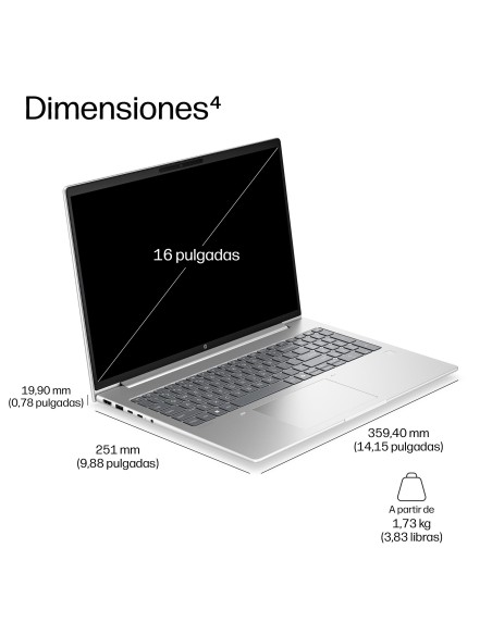 HP DU1C6AT ordenador portatil AMD Ryzen™ 7 250 Portátil 40,6 cm (16") WUXGA 32 GB LPDDR5x-SDRAM 512 GB SSD Wi-Fi 7 (802.11be)