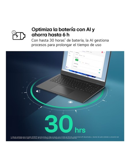 LG Gram 14Z90T Intel Core Ultra 7 255H Portátil 35,6 cm (14") WUXGA 32 GB LPDDR5x-SDRAM 1 TB SSD Wi-Fi 6E (802.11ax) Windows 11