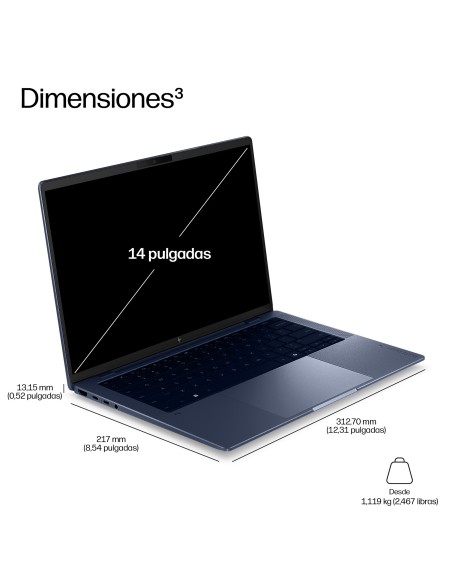 HP EliteBook X G2a 14 inch Notebook Next Gen AI PC Wolf Pro Security Edition Copilot+ PC AMD Ryzen AI 7 PRO Portátil 35,6 cm