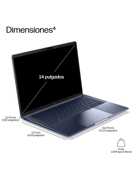 HP EliteBook X G2q 14 inch Notebook Next Gen AI PC Wolf Pro Security Edition Copilot+ PC Snapdragon X1P-42-100 Portátil 35,6 cm