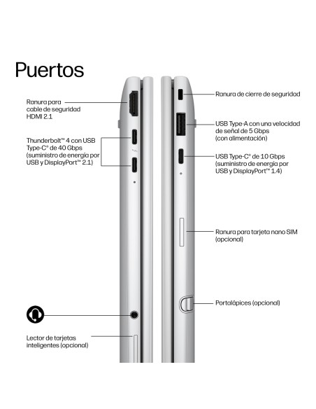 HP EliteBook 8 Flip G2i 13 inch Notebook Next Gen AI PC Wolf Pro Security Edition Copilot+ PC Intel Core Ultra 7 Portátil 33,8
