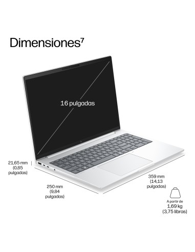 HP EB 8 G2I 16 AI U7 356H 32GB 1T PC Copilot+ PC Intel Core Ultra 7 Portátil 40,6 cm (16") WUXGA LPDDR5x-SDRAM 1 TB SSD Wi-Fi 7