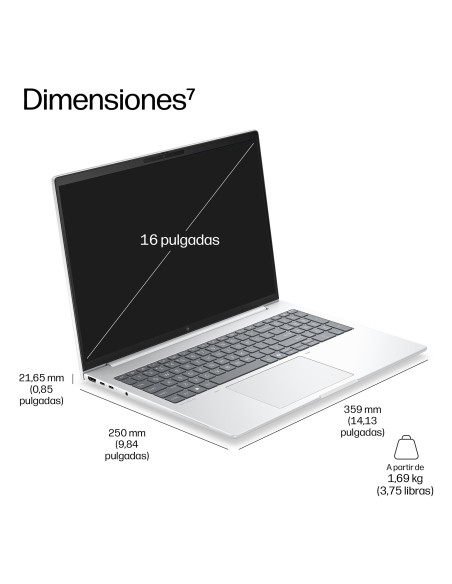 HP EB 8 G2I 16 AI U7 356H 32GB 1T PC Copilot+ PC Intel Core Ultra 7 Portátil 40,6 cm (16") WUXGA LPDDR5x-SDRAM 1 TB SSD Wi-Fi 7