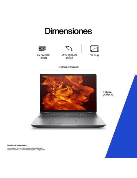 HP DV4Y9ET ordenador portatil 40,6 cm (16") WUXGA 32 GB DDR5-SDRAM 1 TB SSD Wi-Fi 7 (802.11be) Windows 11 Pro AI Workstation,