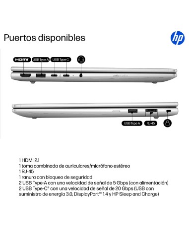 HP ProBook 4 G1iR Wolf Pro Security Edition Intel Core 5 120U Portátil 35,6 cm (14") WUXGA 16 GB DDR5-SDRAM 512 GB SSD Wi-Fi 6E