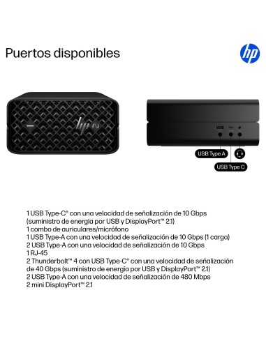 HP Z2 G1a Wolf Pro Security Edition Copilot+ PC AMD Ryzen AI Max PRO 390 32 GB LPDDR5x-SDRAM 1 TB SSD Windows 11 Pro Mini PC