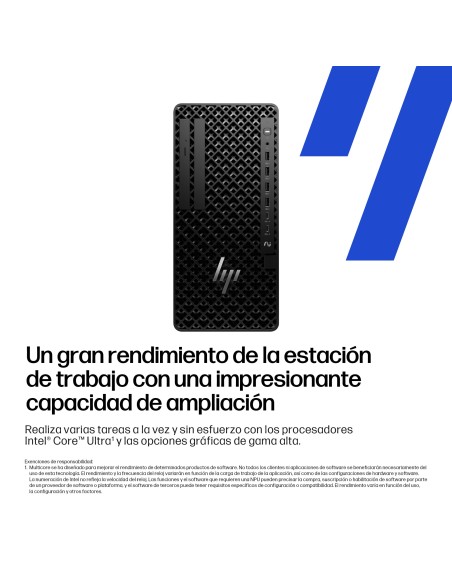 HP Z1 Tower G1i Intel Core Ultra 7 265 16 GB DDR5-SDRAM 512 GB SSD Windows 11 Pro Torre Puesto de trabajo AI Workstation, AI PC