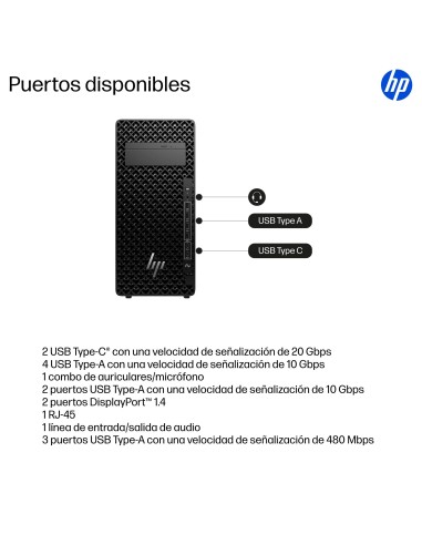 HP Z2 Tower G1i Wolf Pro Security Edition Intel Core Ultra 9 285 32 GB DDR5-SDRAM 1 TB SSD Windows 11 Pro Torre Puesto de