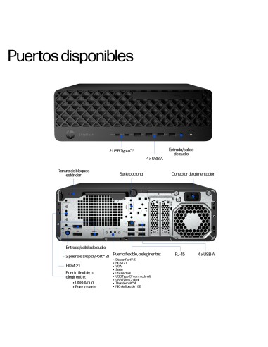 HP EliteDesk 8 SFF G1i AI PC Intel Core Ultra 5 235 16 GB DDR5-SDRAM 512 GB SSD Windows 11 Pro Negro