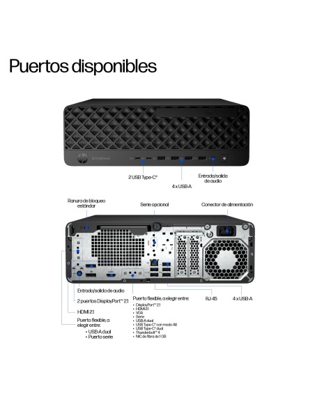 HP EliteDesk 8 SFF G1i AI PC Intel Core Ultra 5 235 16 GB DDR5-SDRAM 512 GB SSD Windows 11 Pro Negro