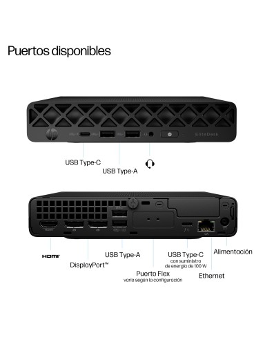 HP EliteDesk 8 Mini G1i Desktop AI PC Intel Core Ultra 5 235 16 GB DDR5-SDRAM 512 GB SSD Windows 11 Pro Mini PC