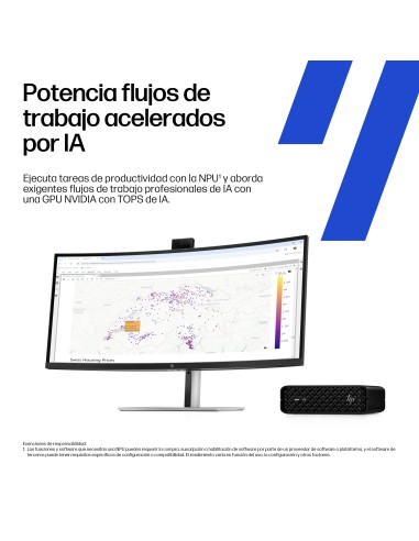 HP None Intel Core Ultra 7 265 32 GB DDR5-SDRAM 1 TB SSD Windows 11 Pro Mini PC Puesto de trabajo AI Workstation, AI PC Negro
