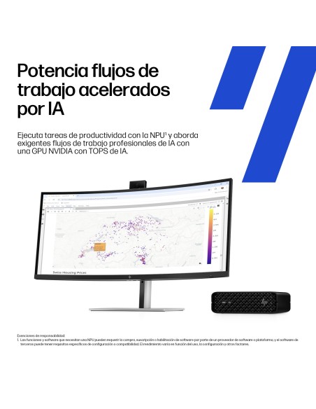 HP None Intel Core Ultra 7 265 32 GB DDR5-SDRAM 1 TB SSD Windows 11 Pro Mini PC Puesto de trabajo AI Workstation, AI PC Negro