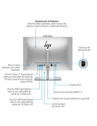 HP EliteOne 840 G9 Intel® Core™ i5 i5-14500 60,5 cm (23.8") 1920 x 1080 Pixeles PC todo en uno 16 GB DDR5-SDRAM 512 GB SSD