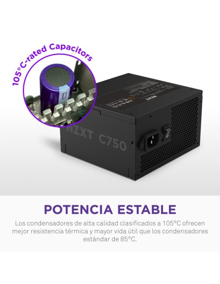 NZXT C750 Bronze unidad de fuente de alimentación 750 W 24-pin ATX ATX Negro