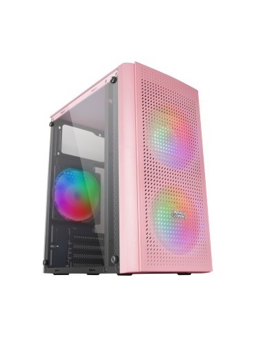 Mars Gaming MC300P Rosa, Caja PC Micro ATX, Cristal Templado, Frontal MESH, 3xVentilador FRGB