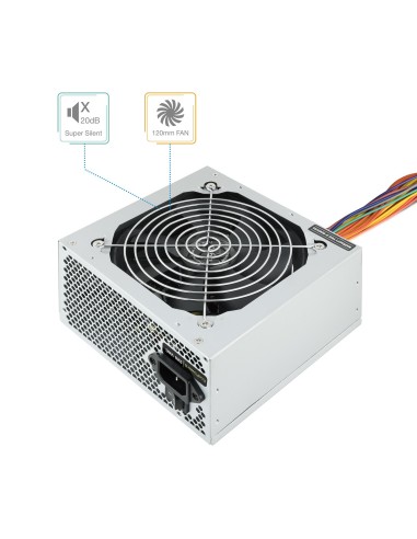 TooQ Fonte Ecopower II unidad de fuente de alimentación 500 W 20+4 pin ATX ATX Plata