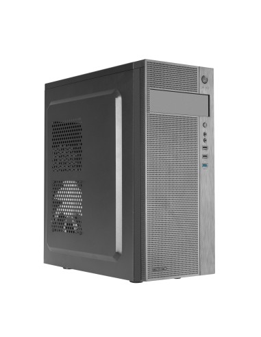 Tacens 2FERROX, Caja PC Semitorre ATX, Ventilador Lateral 12cm, Rejilla Frontal, Acero, Negro