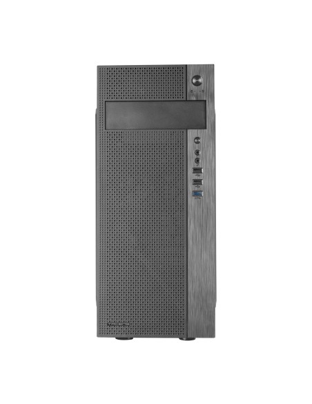 Tacens 2FERROX, Caja PC Semitorre ATX, Ventilador Lateral 12cm, Rejilla Frontal, Acero, Negro
