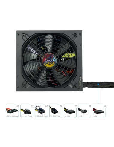 TooQ TQAPOLO-750SP unidad de fuente de alimentación 750 W 20+4 pin ATX ATX Negro
