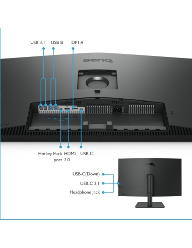 BenQ PD3205U pantalla para PC 80 cm (31.5") 3840 x 2160 Pixeles 4K Ultra HD LCD Negro