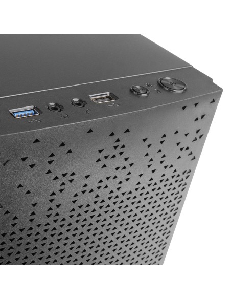 Tacens Anima AC6500, Caja Ordenador Compacta Micro ATX, Frontal Malla Refrigeración, Fuente Alimentación 500W, USB 3.0, Negro