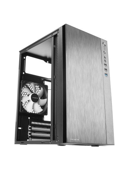 Tacens Anima ACX, Caja Mini Torre Micro ATX, Frontal Aluminio Pulido, Ventilador 12cm, USB 3.0, Negro
