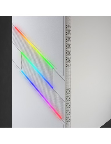 Mars Gaming MC-U3, Caja PC Gaming ATX XL, Frontal Triple ARGB, Ventilador 12cm ARGB, Ventana Cristal Templado, Blanco