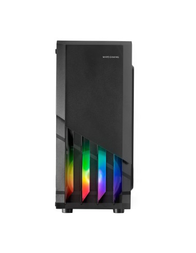 Mars Gaming MC-X2, Caja PC Gaming ATX, Frontal Acero FRGB, 2 Ventiladores 12cm FRGB, Ventana Lateral Completa, Negro