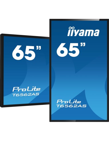 iiyama T6562AS-B1 pantalla de señalización Diseño de quiosco 163,8 cm (64.5") LED 500 cd   m² 4K Ultra HD Negro Pantalla táctil