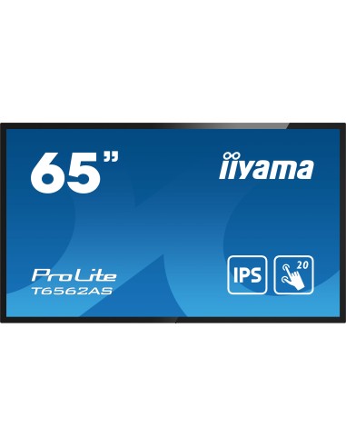 iiyama T6562AS-B1 pantalla de señalización Diseño de quiosco 163,8 cm (64.5") LED 500 cd   m² 4K Ultra HD Negro Pantalla táctil