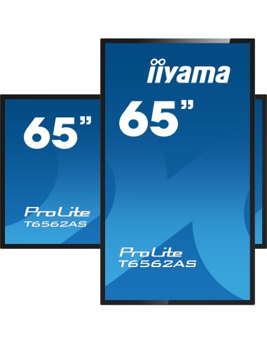 iiyama T6562AS-B1 pantalla de señalización Diseño de quiosco 163,8 cm (64.5") LED 500 cd   m² 4K Ultra HD Negro Pantalla táctil