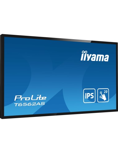 iiyama T6562AS-B1 pantalla de señalización Diseño de quiosco 163,8 cm (64.5") LED 500 cd   m² 4K Ultra HD Negro Pantalla táctil