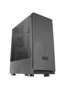 Mars Gaming MCN2, Caja PC Gaming ATX, Ventana Lateral Completa, Rejilla Delantera, Diseño Cámara Dual, Ventilador Trasero 12cm,
