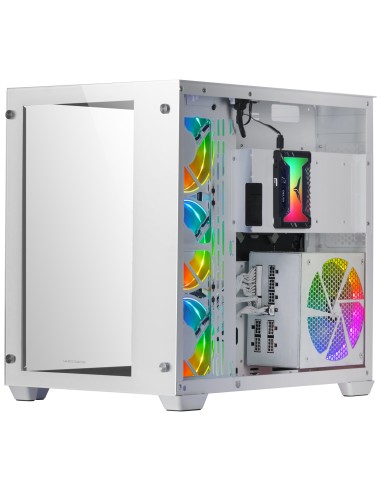 Mars Gaming Torre Gaming Custom XXL E-ATX, Ventana Cristal Templado Lateral y Frontal, Estructura Modular Doble Cámara, MCV3,