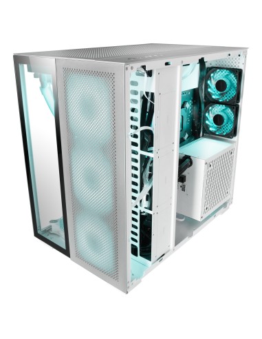 Mars Gaming MC-Nova, Torre Gaming Custom XXL E-ATX Aluminio, Doble Ventana Completa Cristal Templado, Estructura Modular Doble
