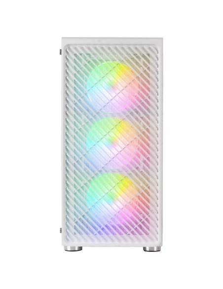 Mars Gaming MC-F, Semitorre Gaming ATX, Ventana Completa Cristal Templado, Frontal Metal-Mesh, 4X Ventiladores ARGB 120mm,