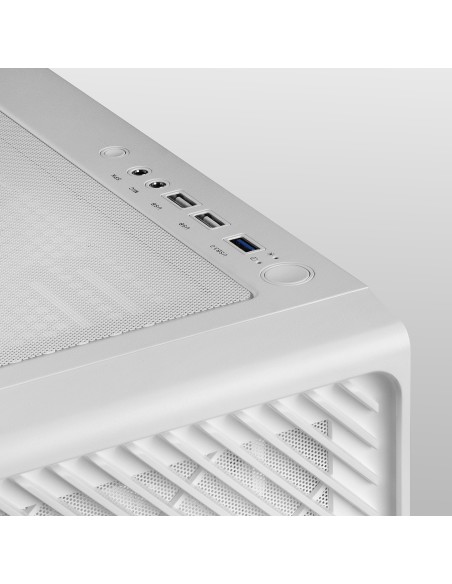 Mars Gaming MC-F, Semitorre Gaming ATX, Ventana Completa Cristal Templado, Frontal Metal-Mesh, 4X Ventiladores ARGB 120mm,