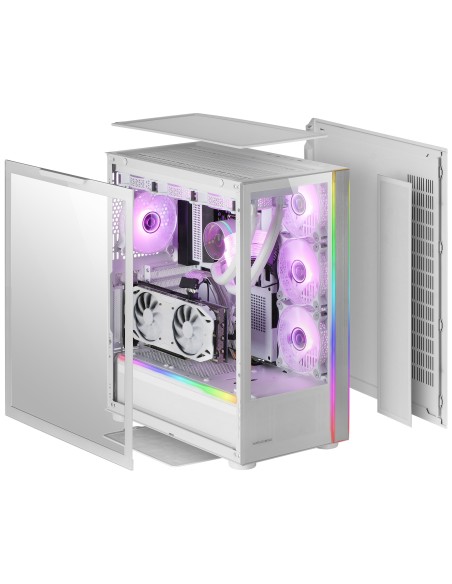 Mars Gaming MC-ULTRA, Torre Gaming Custom XXL E-ATX, Doble Tira LED ARGB, Doble Ventana Cristal Templado, Estructura Cámara