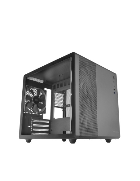 Mars Gaming MC-MPRO Negro, Caja Profesional Compacta Micro-ATX, Ventana Lateral Completa Cristal Templado, 3x Ventiladores