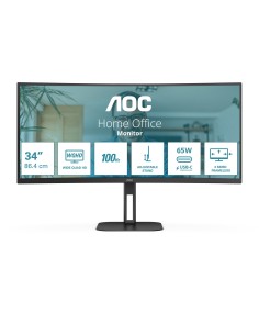AOC V5 CU34V5C BK pantalla para PC 86,4 cm (34") 3440 x 1440 Pixeles Wide Quad HD LED Negro