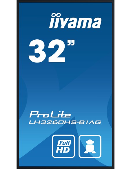 iiyama LH3260HS-B1AG pantalla de señalización Pizarra de caballete digital 80 cm (31.5") LED Wifi 500 cd   m² Full HD Negro