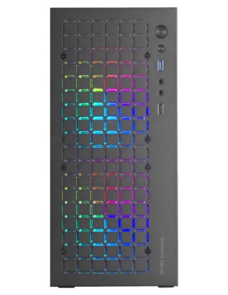 Mars Gaming MC-CORE, Caja Gaming Compacta MicroATX, Diseño Frontal Metal-Mesh, Ventana Lateral Completa, 2x Ventiladores FRGB