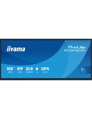 iiyama TE10518UWI-B1AG pantalla de señalización Diseño de quiosco 2,66 m (104.6") LED Wifi 450 cd   m² 5K Ultra HD Negro