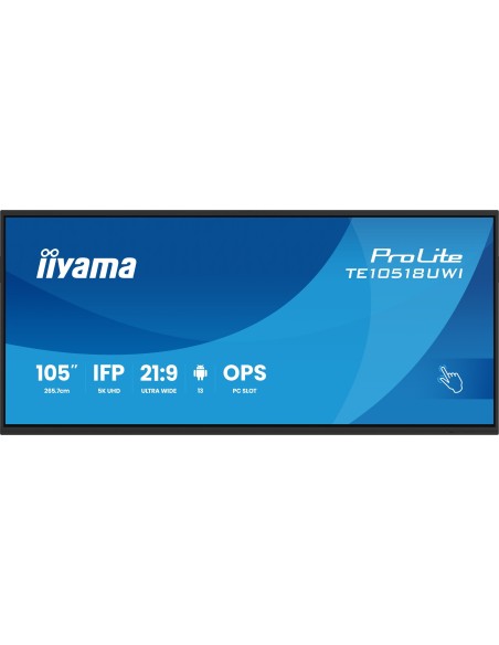 iiyama TE10518UWI-B1AG pantalla de señalización Diseño de quiosco 2,66 m (104.6") LED Wifi 450 cd   m² 5K Ultra HD Negro