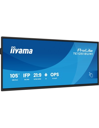 iiyama TE10518UWI-B1AG pantalla de señalización Diseño de quiosco 2,66 m (104.6") LED Wifi 450 cd   m² 5K Ultra HD Negro