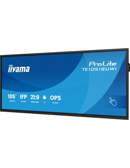 iiyama TE10518UWI-B1AG pantalla de señalización Diseño de quiosco 2,66 m (104.6") LED Wifi 450 cd   m² 5K Ultra HD Negro